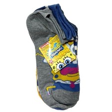 SpongeBob Socks 9 Pairs, Shoe Size 4-10, Grey Pink Blue Yellow, Nickelodeon New