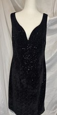 Gorgeous Black Velvet Sequined Short Homecoming Dress Size 4 Blu Sage F