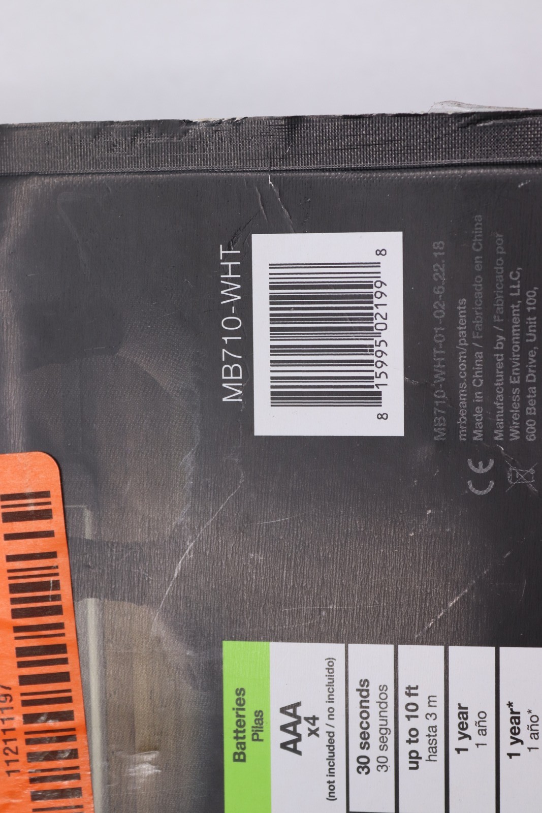 Mr Beams Indoor Battery Powered Motion Activated LED Night Light, White