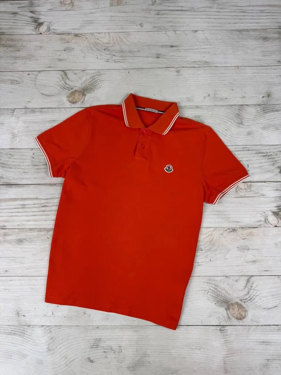 トップス MONCLER MAGLIA POLO MANICA CORTA Moncler Maglia Polo Manica Corta Shirt Men SZ M orange | eBay