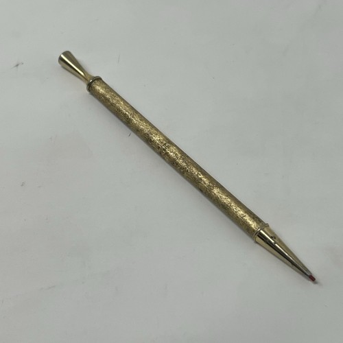 Vtg Max Factor Hollywood Fine Line Pencil Gold Tone Metal  Medium Brown Liner