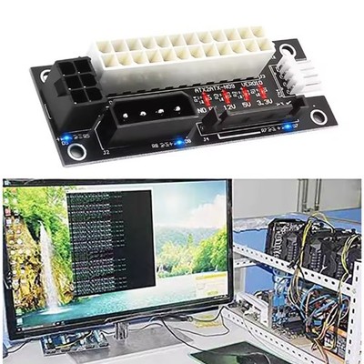 4 in 1 Molex 4Pin/SATA/ATX 6Pin/4Pin Dual PSU Multiple Power Supply Adapter NEW