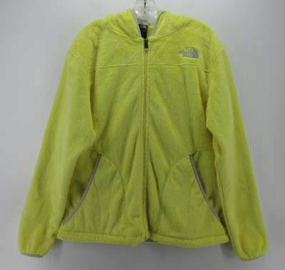 The North Face Jacket Women XL Yellow Osito Fuzzy Plush Fleece Hoodie Full Zip