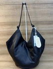 New Viola Castellani Italy Leather Hobo Shoulder Bucket Bag Pouch Black Gold