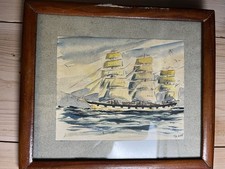 Aquarelle Tatave.  Ile de Ré Goélette