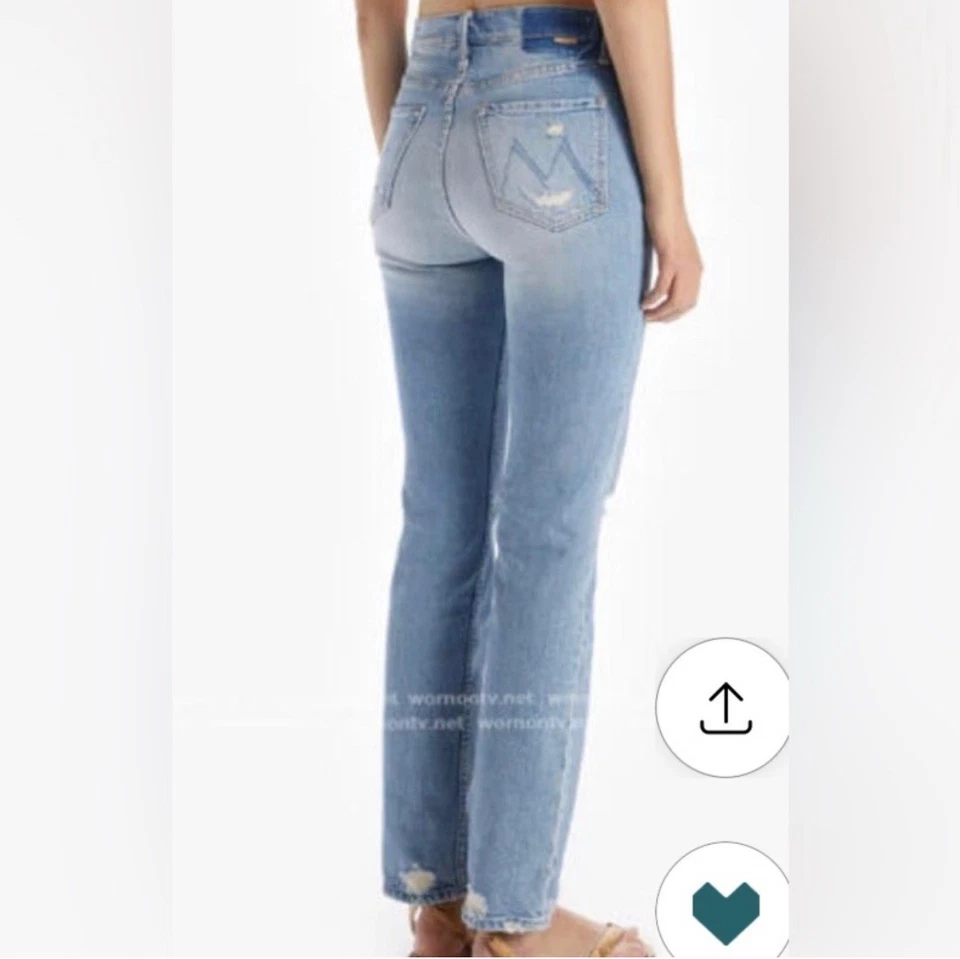 Jeans desgastado Mother Superior cintura alta piloto skimp tamanho 31 novo com etiquetas azul 31x31 - Imagem 2 de 4