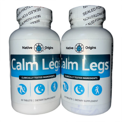 2x Native Origins Calm Legs Supplement 60 Capsules Restless Leg Support  BB 0927