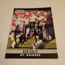 BOB GOLIC (in-person & hard-signed) AUTOGRAPH 1991 Pro Set card #154 LA Raiders