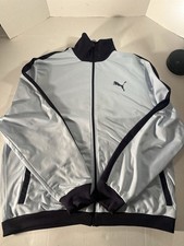 Puma Track Suit Light Blue  Dark Blue Stripes Men  s Size XXL Jacket  XL Pants
