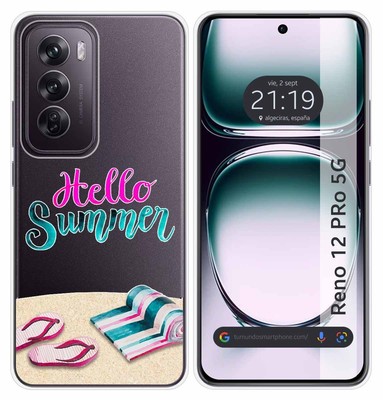 Custodia Per Oppo Reno 10 Pro 5G Con Glitter E Fiori - Cover Trasparente Antiurto In Silicone Morbido (Blu)