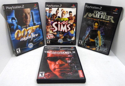 PS2 Video Game Bundle 007 Nightfire, Terminator 3, Tom Raider & The Sims