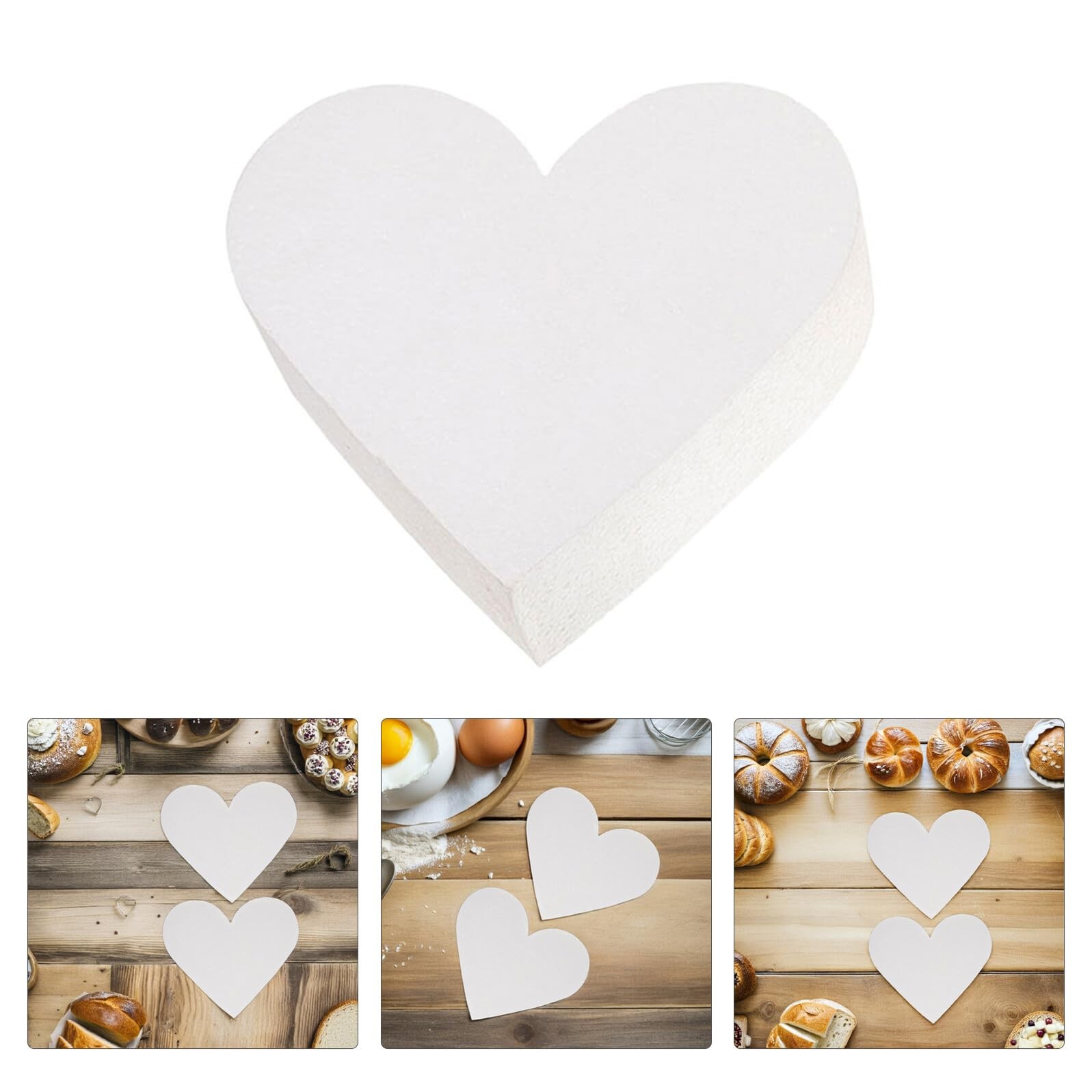 2pcs Foam Cake, 10 Inch Styro-foams Heart Shaped Fake Model Polystyrene Embry...