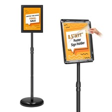 Sign Holder Stand 8.5x11 Inch, Adjustable Sign Stand with 360 Rotated Frame, ...
