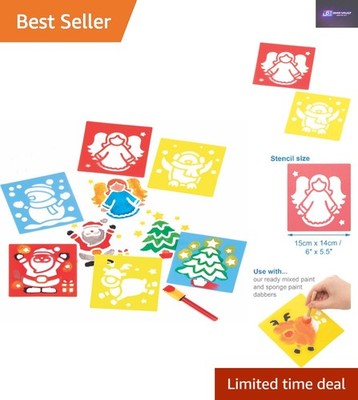 6er Set Weihnachtsschablonen für Kinder - Wiederverwendbare Bastelwerkzeuge für Spaß Kreativität