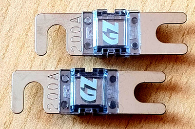 2x  Mini-ANL Sicherung 200A, Ground Zero GZFU 200A/MANL, Streifensicherung, neu