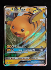 Carta Pokemon RAICHU GX SM213 Black Star Promo Sole&Luna Full Art Holo ITA 2019