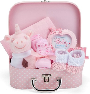 Baby Box Shop - Mädchen Geschenkset, Neugeborenen Essentials, Babyparty Geschenke für Mädchen,