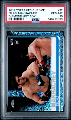 2019 TOPPS UFC CHROME DIAMOND HOT BOX #92 ISLAM MAKHACHEV PSA 10