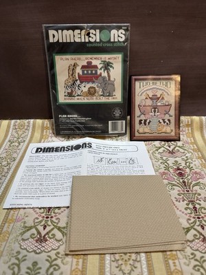 Dimensions Counted Cross Stitch Kit Noah's Ark Plan Two by Two LOT of 2
