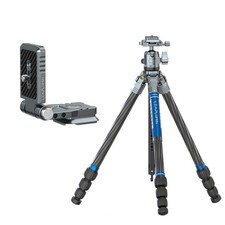 59 Carbon Fiber Tripod for Camera, 4 Section Compact Travel Black