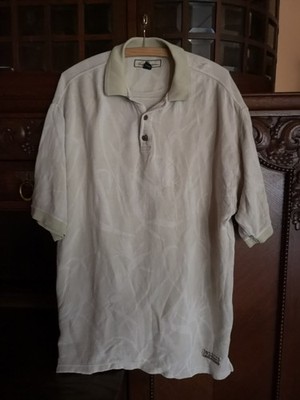 Tommy Bahama Poloshirt Seide Größe M Grün /Cremeweiß