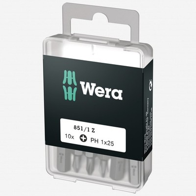 Wera 072400 DIY PH 1 x 25mm Phillips Insert Bit - 10 Pack