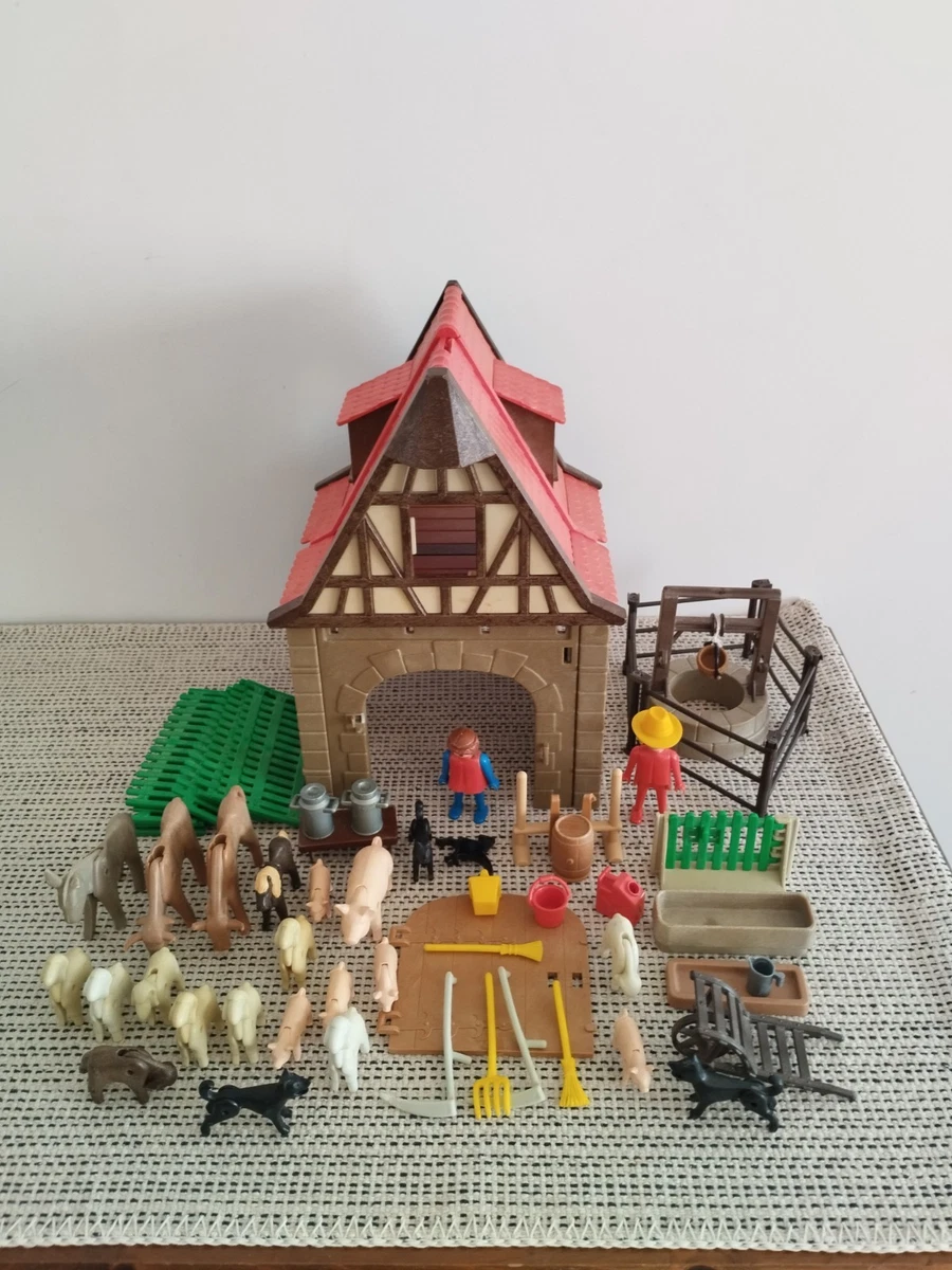 Playmobil 3555 Ferme Médiévale 1980 avec notice - Vintage collector