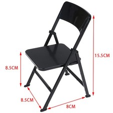 Black Painted Metal Folding Chair 1:6 Scale Dolls House Miniature AccessorieLS