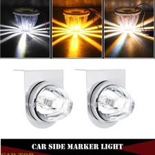 2x LED Watermelon Light Indicator Side Marker Clearance Truck Trailer w/ Bracket