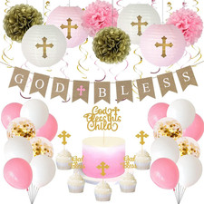 Baptism Decorations for Girls, First Communion Decorations, Christening Decor 1S