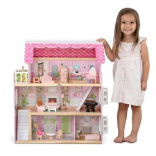 Children Little Gem Dollhouse - 3-Story Dollhouse with 4 Rooms - Includes 16 Acc