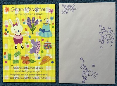 Easter Greeting Card  Granddaughter Let s Go Shopping  Unused
