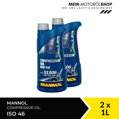 Mannol 2901 Compressor Oil Kompressoröl ISO 46 2x1 Liter = 2 Liter