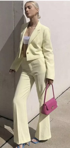 Zara Lime Green Cropped Blazer S \u0026 Full 