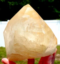 Fabulous Big LEMURIAN Quartz GOLDEN HEALER Natural Crystal Point w Recordkeepers