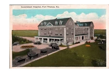 Postcard Government Hospital Fort Thomas KY Vintage Cars c1928 Kraemer Art Co