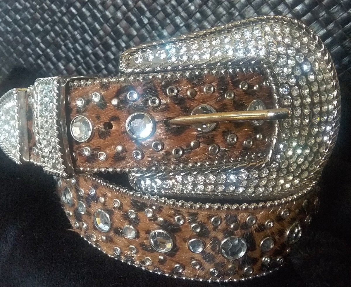 Christine Alexander Swarovski Pony Hair Zebra Belt CHRISTINE ALEXANDER SWAROVSKI bling rhinestone brown pony  main image 4