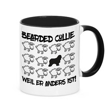 Tasse BLACK SHEEP - BEARDED COLLIE Hund Hunde Schaf Kaffebecher Siviwonder