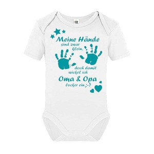 Details Zu Babybody Spruch Meine Hände Sind Zwar Klein Aber Kurzarm Strampler Lustig
