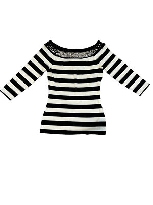 NWT White House Black Market Womens Top Size XS Faux Pearls Rhinestones