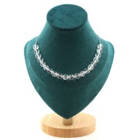 Mineralien Und Edelsteine. Halskette 20 Perlen Quarz 8 Mm Kette Aus Stahl I