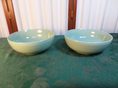 2 Beautiful Gibson Main St Jade Green Round Vegetable Bowls
