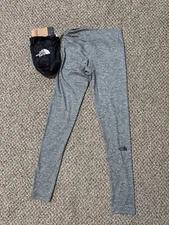 The north face women poly tight grey base layer bottoms flash dry pant Sz Small