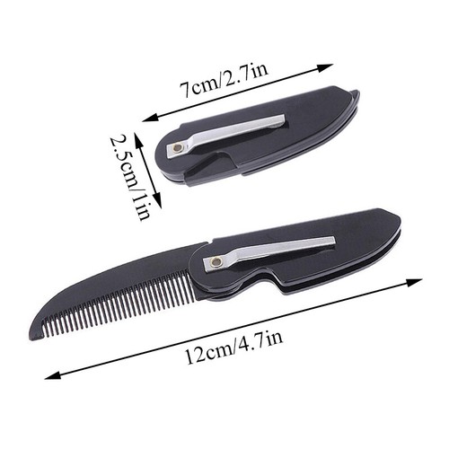 1 Pieza Portátil Plegable Clip de Bolsillo Pelo Bigote Plegable Barba Peine Nuevo - Imagen 3 de 11