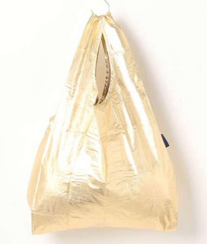 BAGGU STANDARD Metallic GOLD Reusable Shopping Bag 100% Recycled Long-lasting - Picture 2 of 5