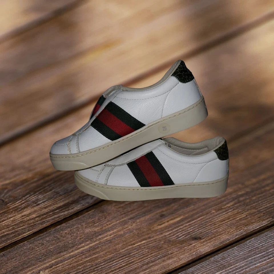 Gucci Ace Niños Cuero Web Zapatos Tenis, Niño Pequeño Talla EU 25 US 8.5 Foto 4 de 4