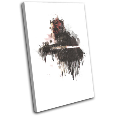 Darth Maul Star Wars Filmgrößen EINZELNE LEINWAND WANDBILD Bild Druck