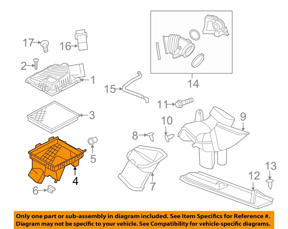 Used Air Cleaner Assembly fits: 2014 Buick Lacrosse 3.6 Grade A - Изображение 3 из 4
