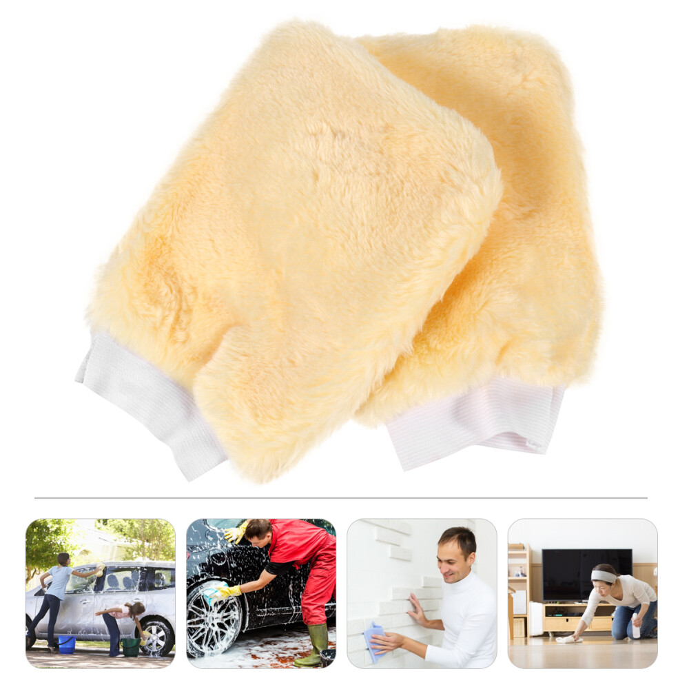 4 Pcs Car Wash Gloves Microfiber Wool Auto Cleaning Detailing eBay