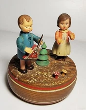 Vtg ANRI Wood Dr. ZHIVAGO LARA's THEME Thorens Swiss Movement Rotating Music Box